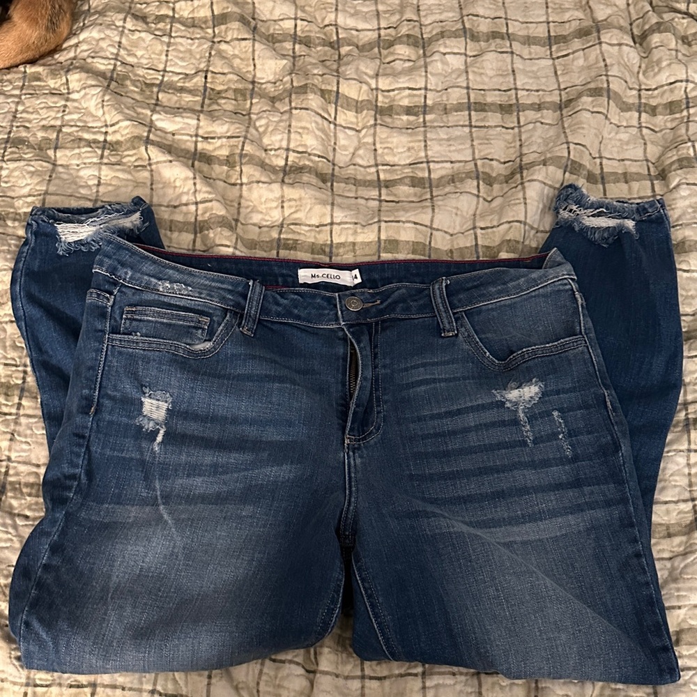 Mudd Blue Distressed Boyfriend Jeans